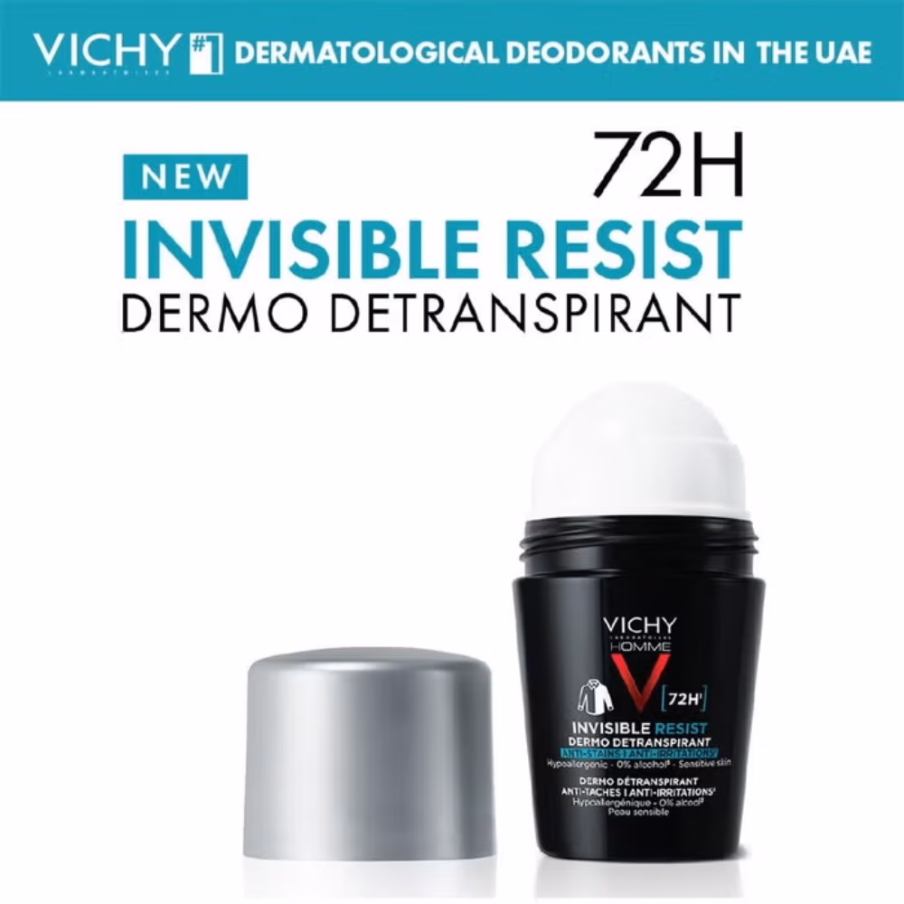 Vichy Deo Homme Sensitive Skin Roll On 48H 50Ml-Black 2