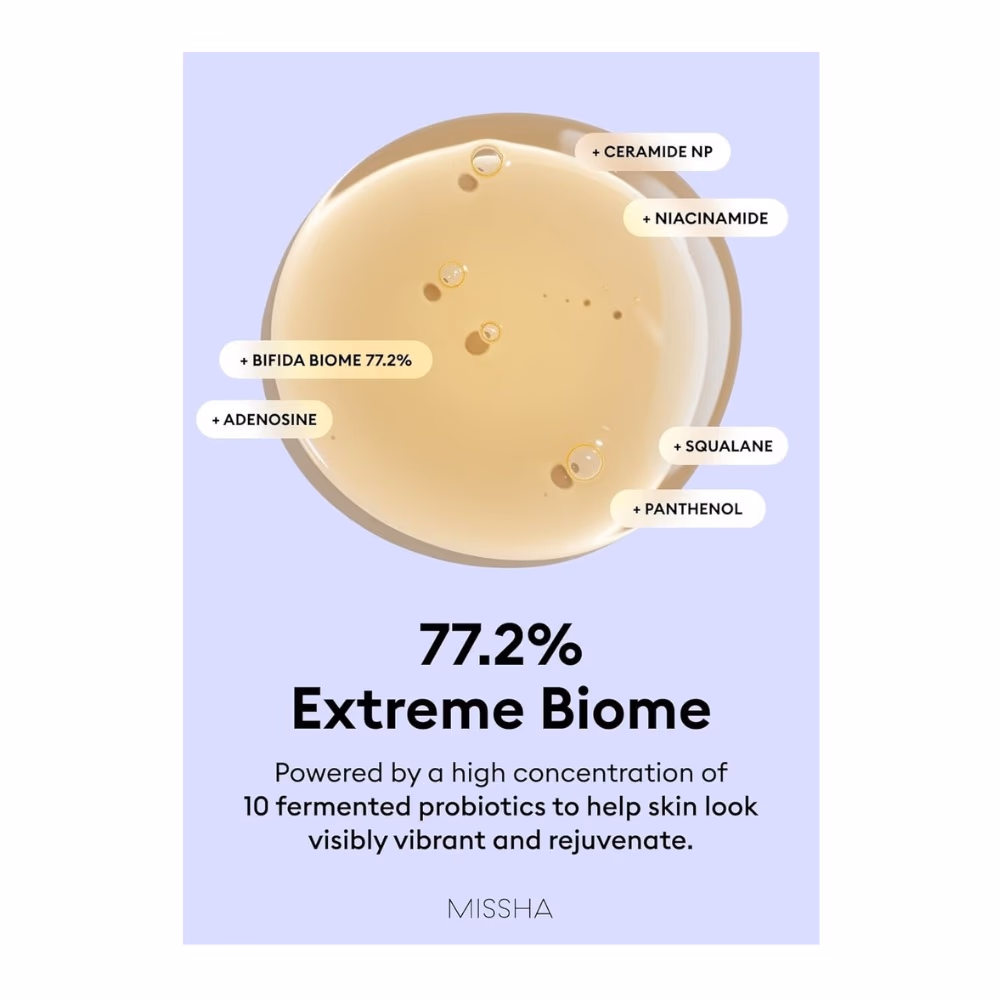 Missha Time Revolution Night Repair Ampoule 5X 50ml – 77.2% Extreme Biome & 10 Probiotics | Overnight Anti-Aging Treatment 5