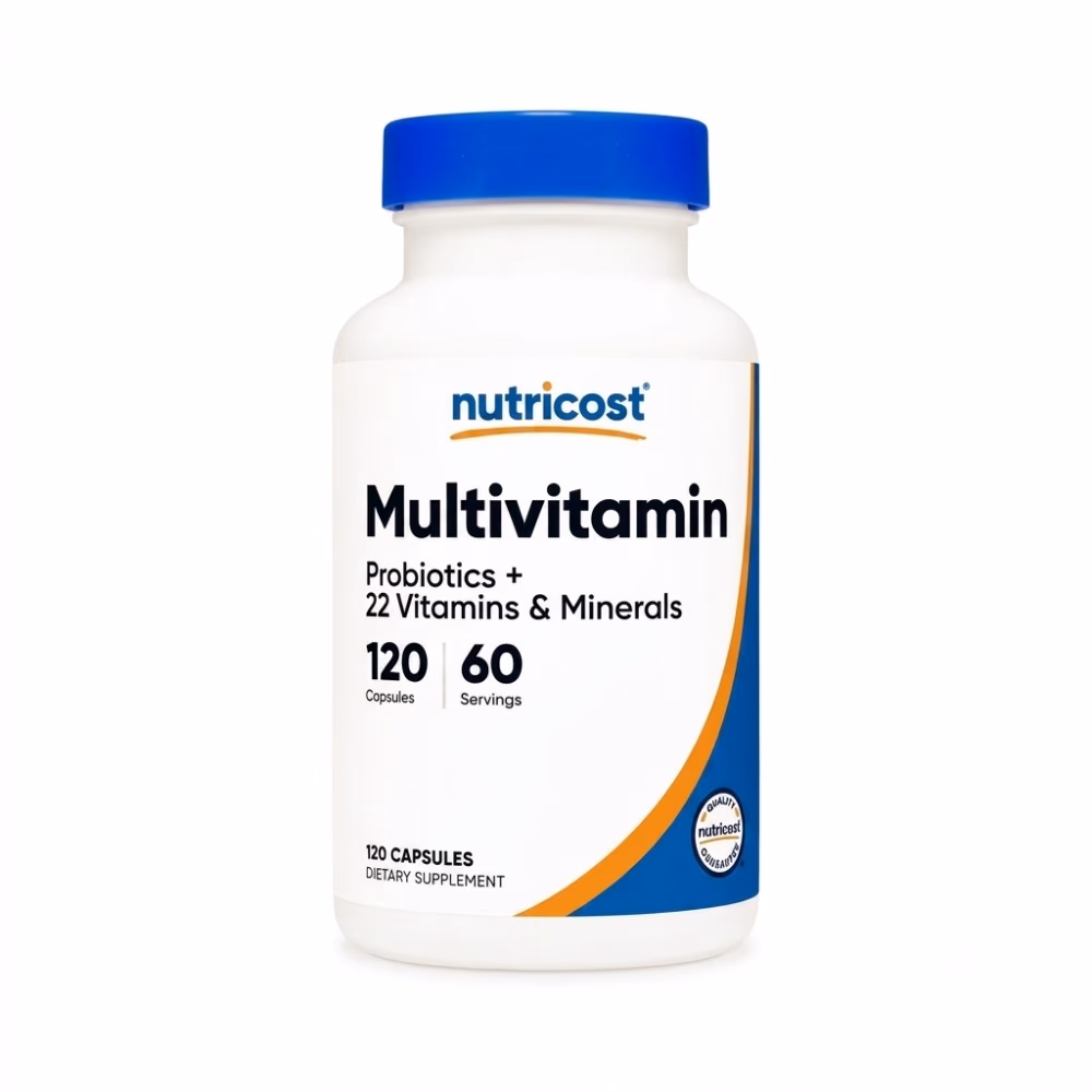 Nutricost Multivitamin – Probiotics with 22 Vitamins & Minerals – 120 Capsules (60 Servings)