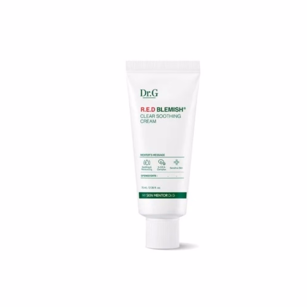 Dr.G R.E.D Blemish Clear Soothing Cream 70ml Tube – 10-Cica & Eco Cica | 100 Hours Hydration for Sensitive & Acne-Prone Skin 1