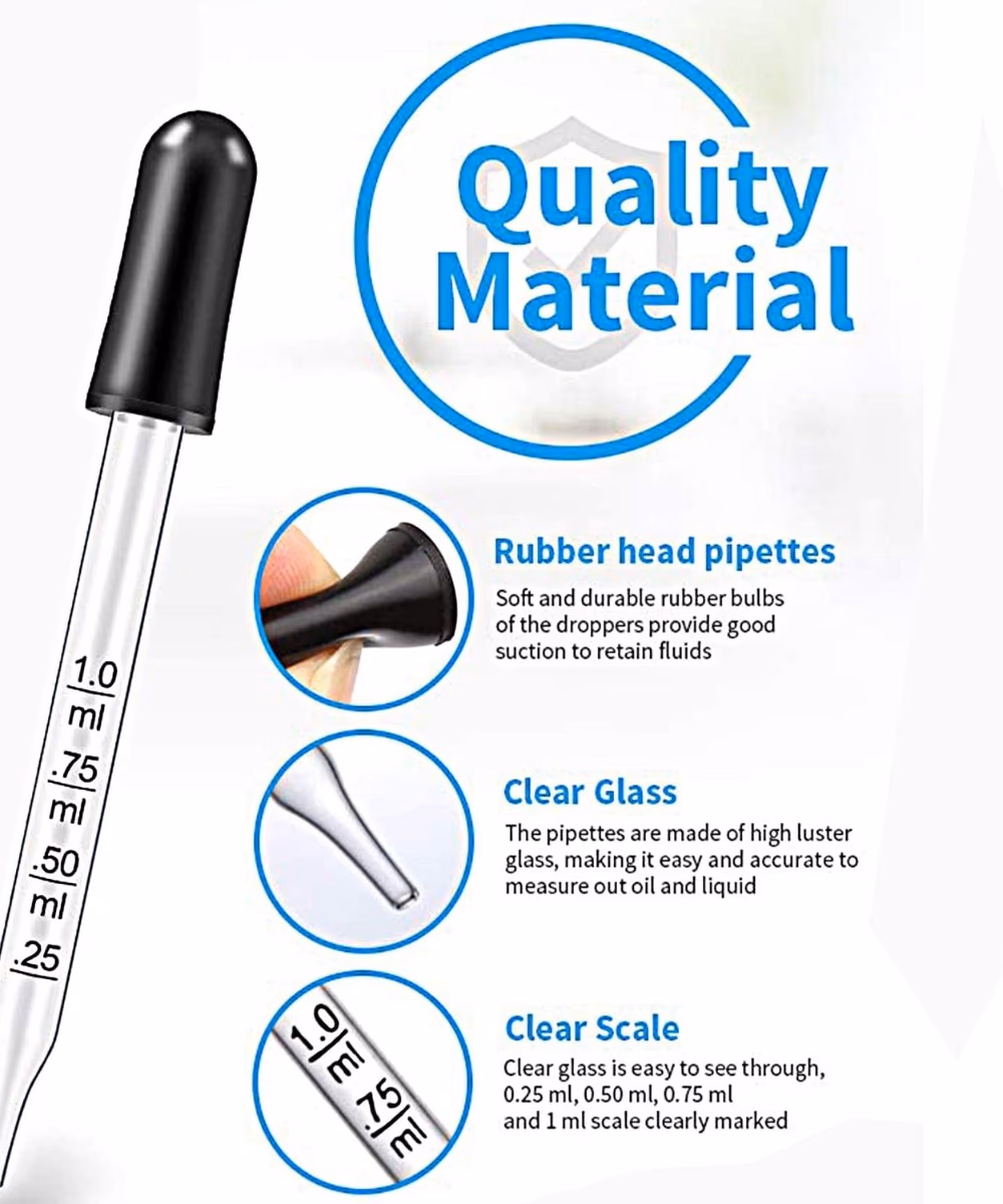 Ezycare Straight Tip Glass Medicine Dropper  5