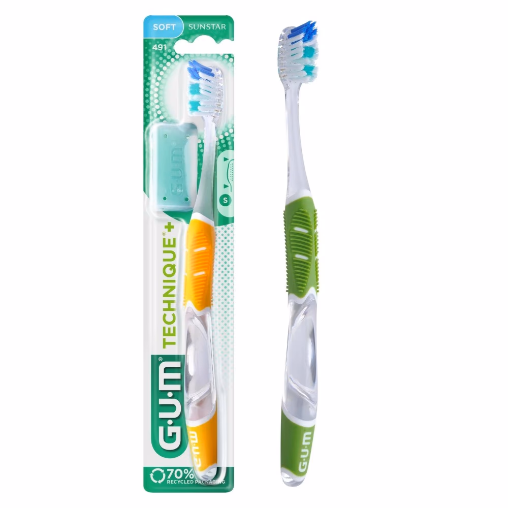 GUM Technique+ Toothbrush (491) Soft - Assorted Color 1