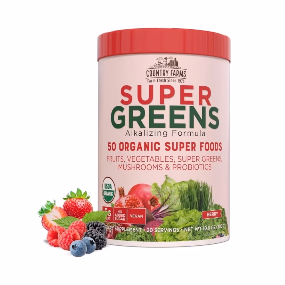 Country Farms Super Greens Superfood Powder (Berry Flavor) - 300g 1