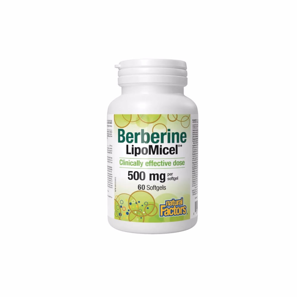 Natural Factors Berberine LipoMicel Matrix 500mg Softgels 60s