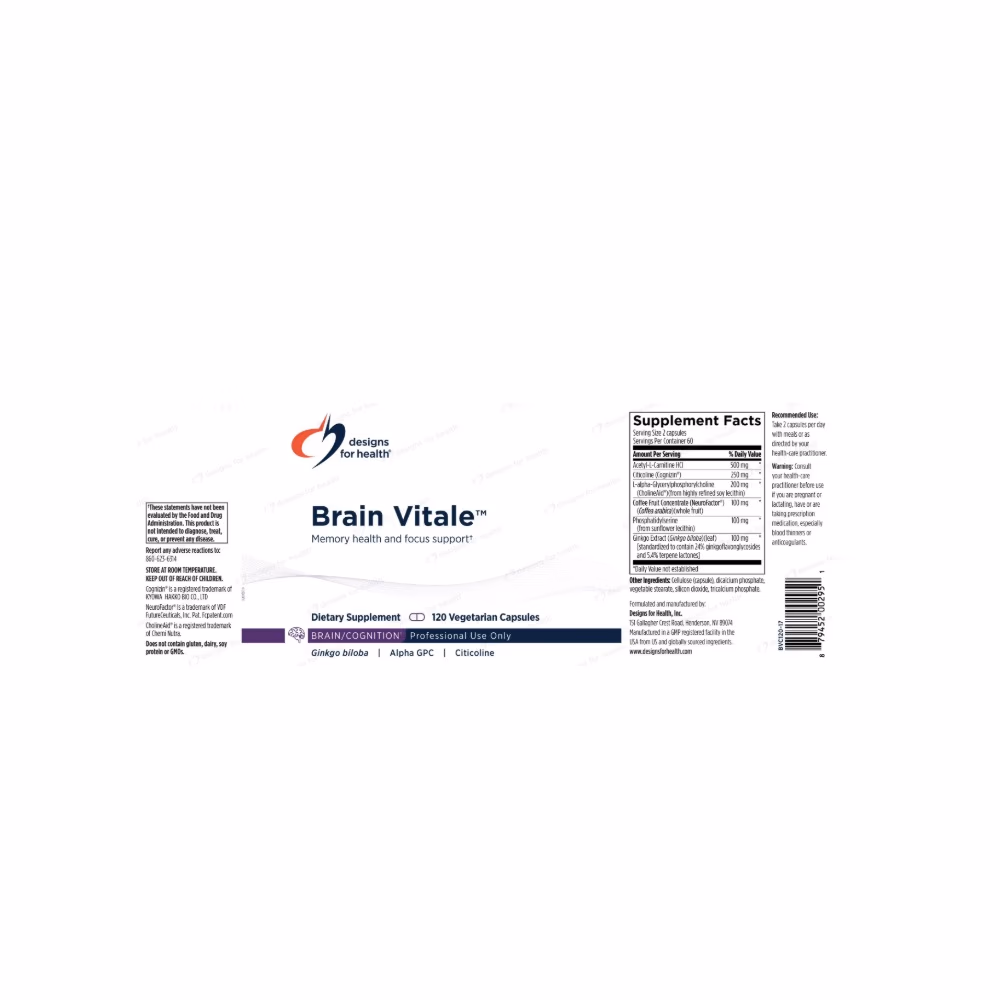 Designs for Health Brain Vitale – 60 Capsules 3