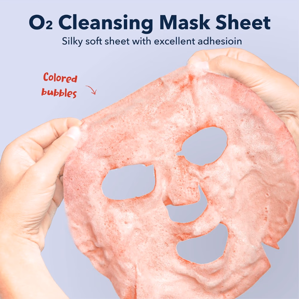 Purederm Deep Purifing Pink O2 Bubble Mask Peach 25gm 4