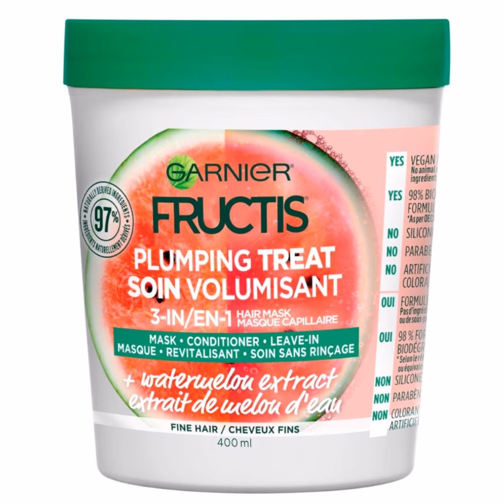 Garnier Fructis Plumping Treat Hair Mask Watermelon Extract 400ml