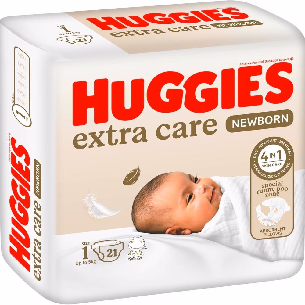 Huggies Size 1 Extra Care Newborn Diapers 21 S