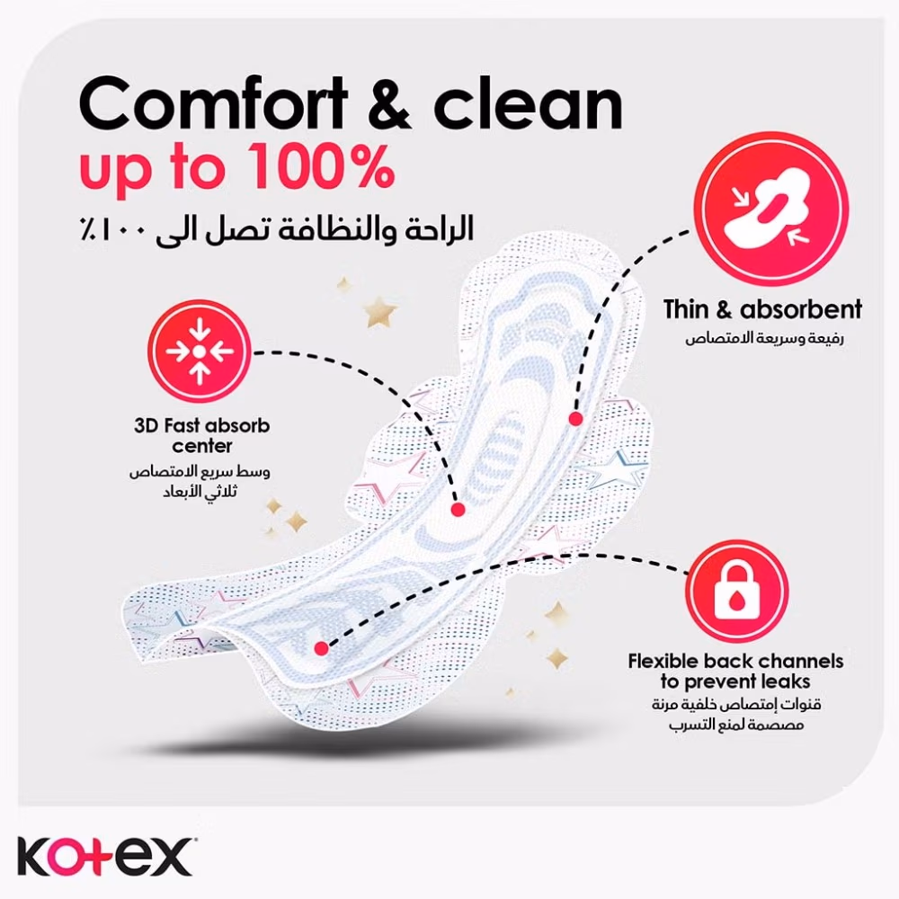 Kotex Ultra Thin Pads - Night + Wings - 7 Pads 5