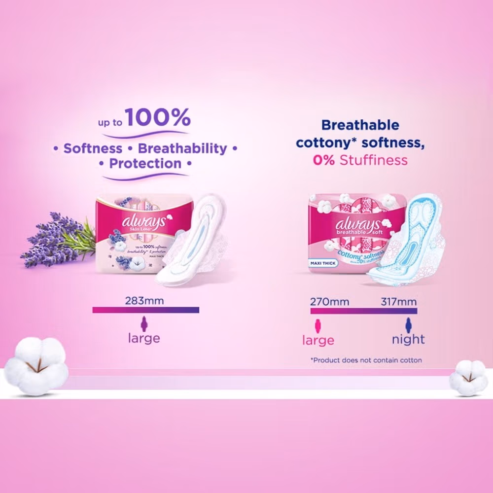 Always Skin Love - Maxi Thick Large Pads - 24 Pads 2
