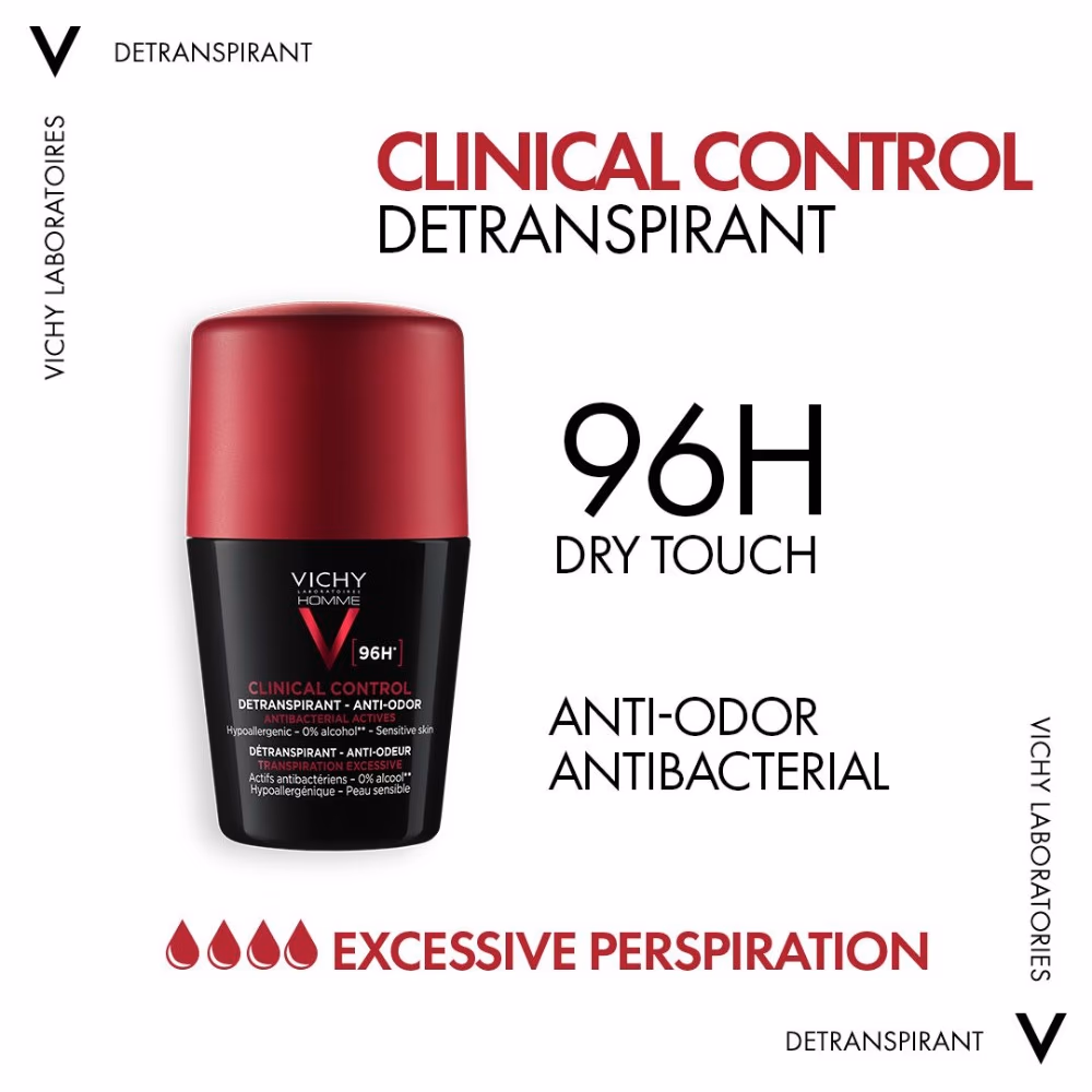 Vichy Deodorant Clinical Control 96Hour Roll On Black 3