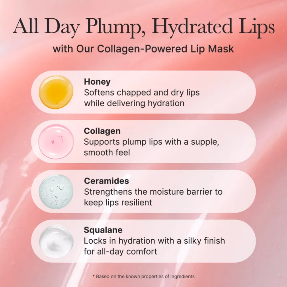 Arencia Honey Glazed Collagen Lip Mask Overnight Hydrating Lip Treatment for Plump Lips 15g 5