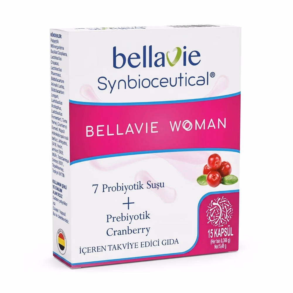 Bellavie Woman Synbioceutical – 7 Probiotic Strains + Prebiotic & Cranberry | 15 Capsules 1