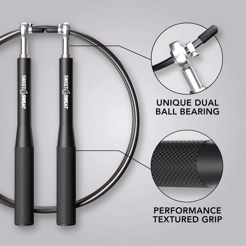 Sports Research Sweet Sweat Speed Rope - Black 2
