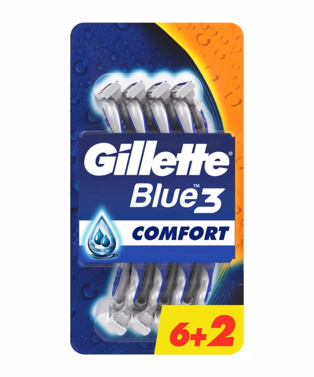 Gillette Blue3 Comfort Disposable Razors –  6+2Free 1