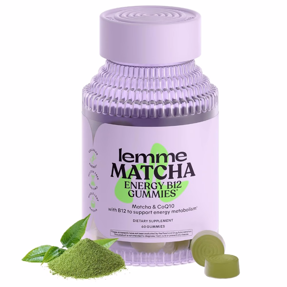 Lemme Matcha Energy B12 Gummies | Vegan, Non-GMO, Matcha Latte Flavor (60 Count) 1