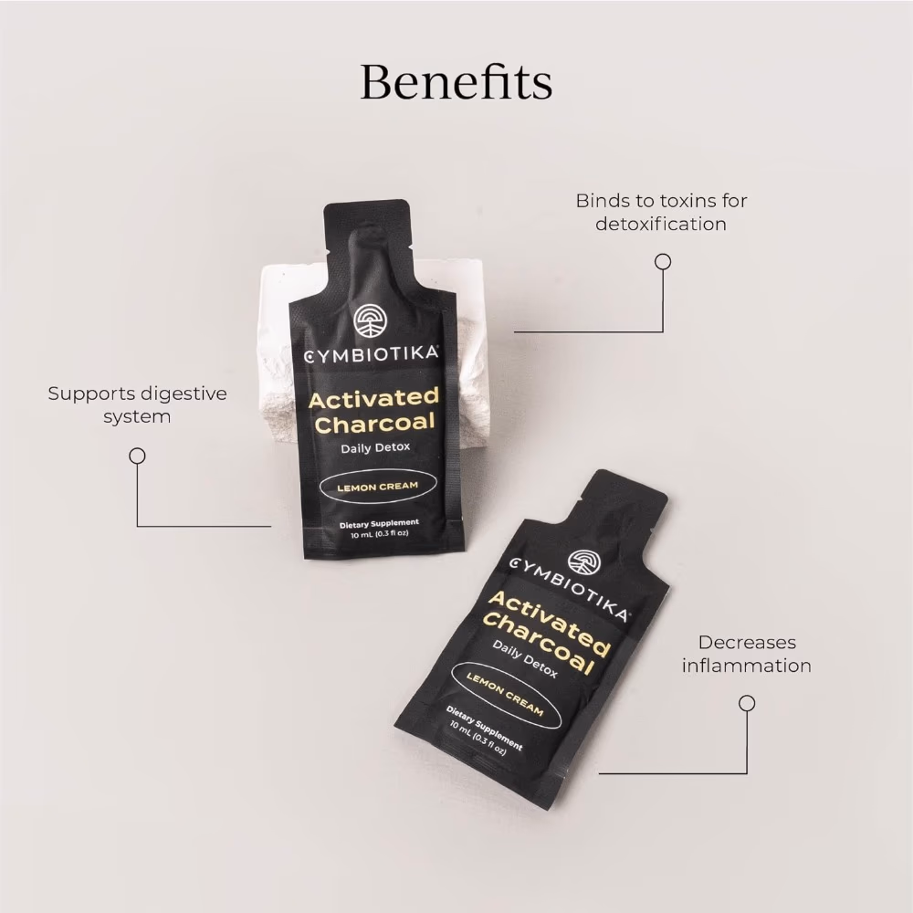 Cymbiotika Activated Charcoal Lemon Cream – Daily Detox Liquid Supplement | 26 x 10ml Pouches 2