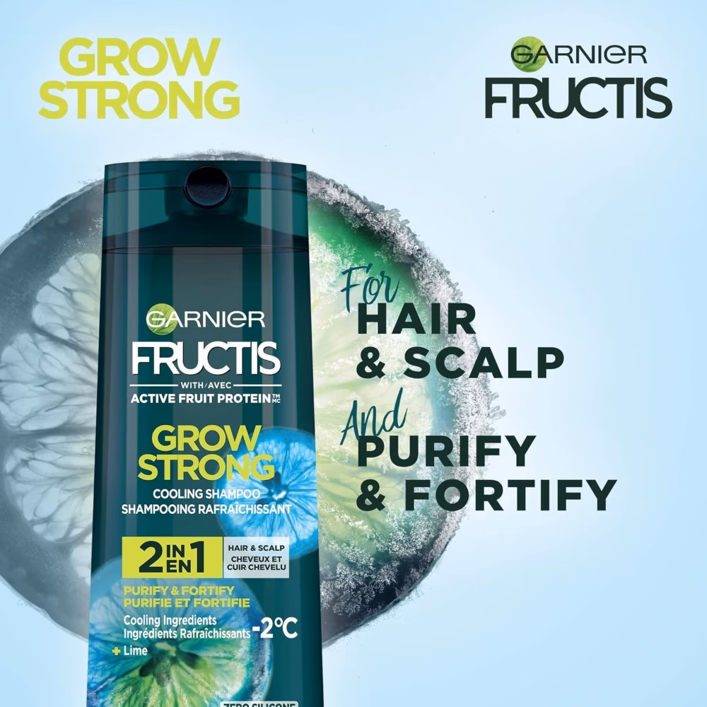 Garnier Fructis Grow Strong 2 in 1 Cooling Shampoo 250 ml 2