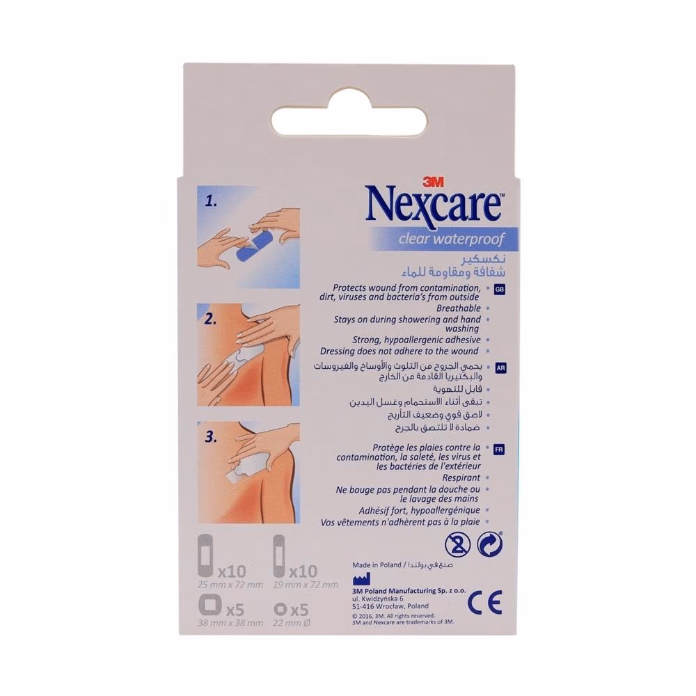 3M Nexcare Clear Waterproof Bandages - Assorted Size - 30 Bandages 2