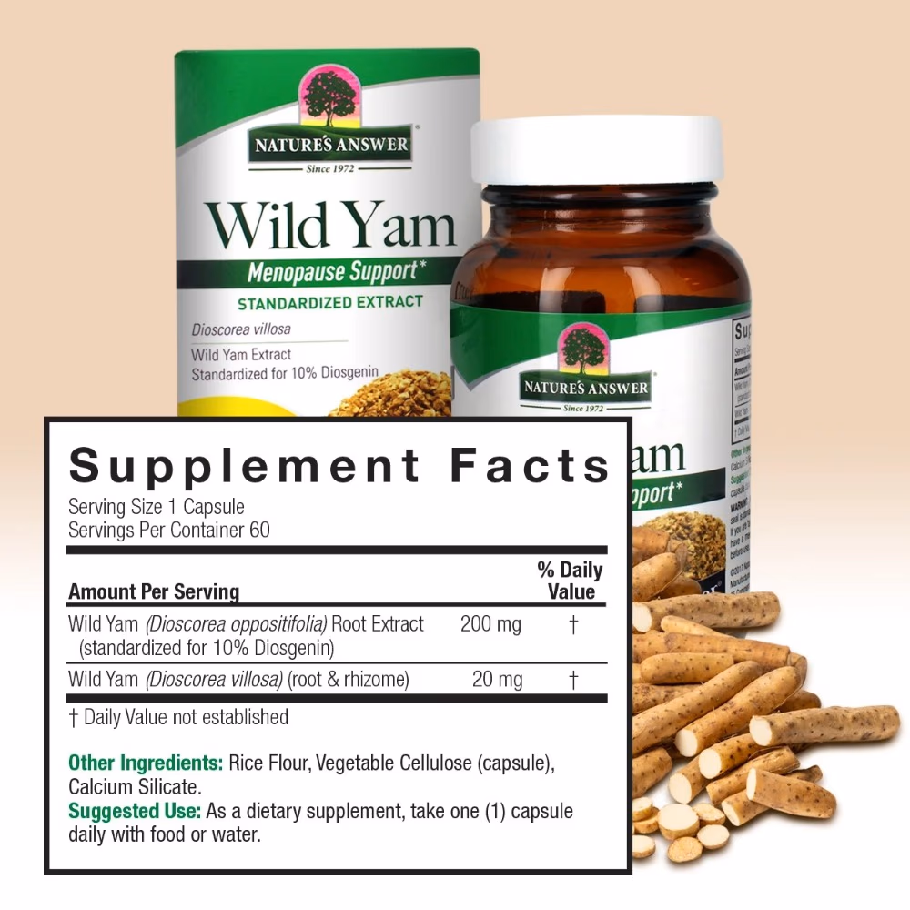 Natures Answer Wild Yam 220mg-60 Capsules 3