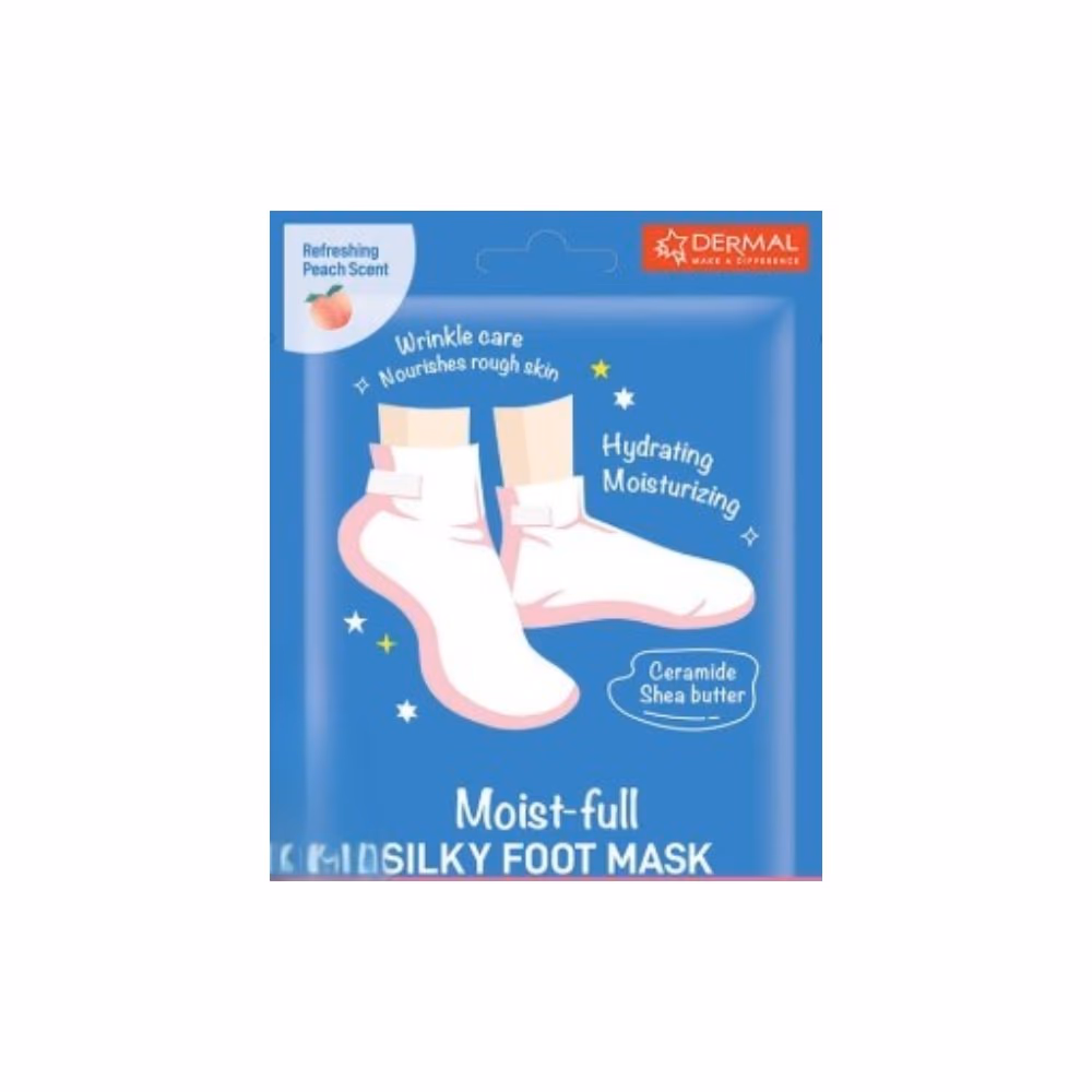 Dermal Moist Full Silky Foot Mask (Peach) 1