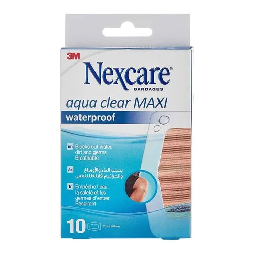 3M Nexcare Aqua Clear Maxi Waterproof Bandages - One Size - 10 Bandages 1