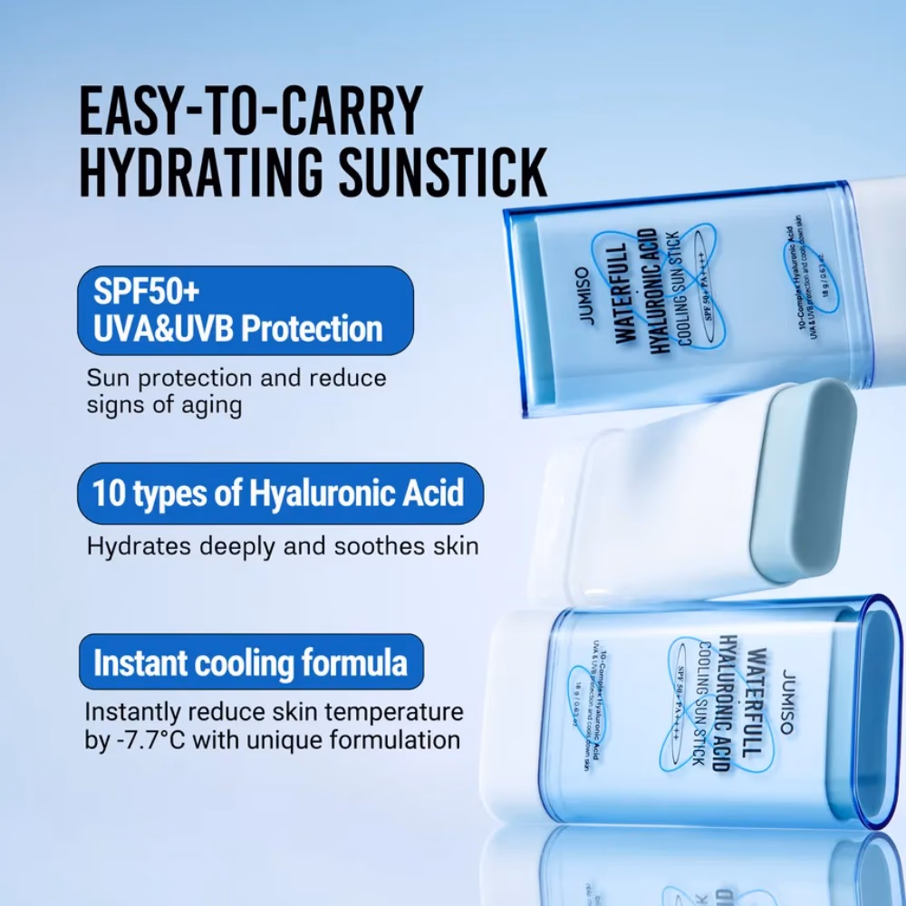 Jumiso Waterfull Hyaluronic Acid Cooling Sun Stick – SPF 50+ PA++++ UVA & UVB Protection, 18g 4