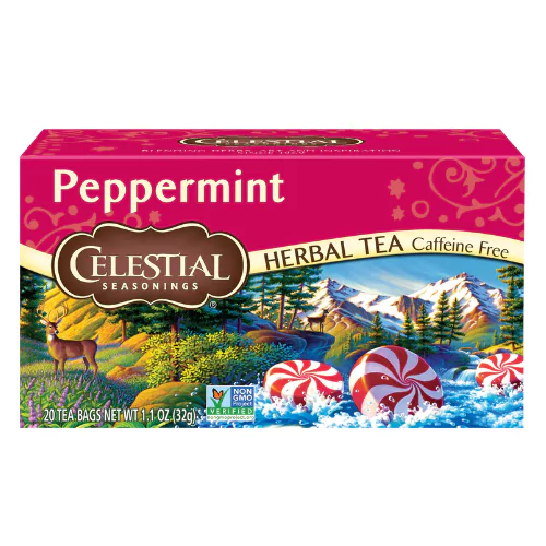 Celestial Herbal Tea Bag Peppermint 20 Sachets 1