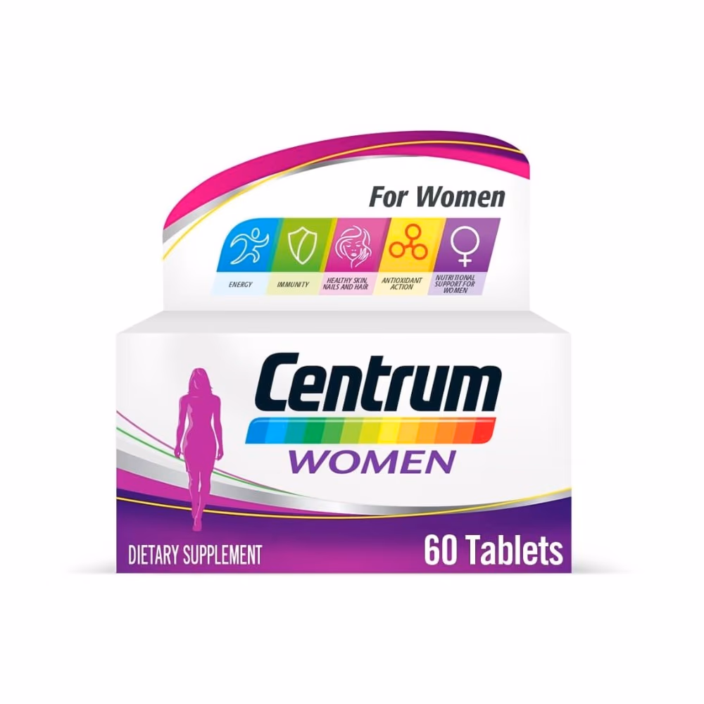 Centrum Women 60 Tablets – Daily Multivitamin for Energy, Immunity & Bone Health 1