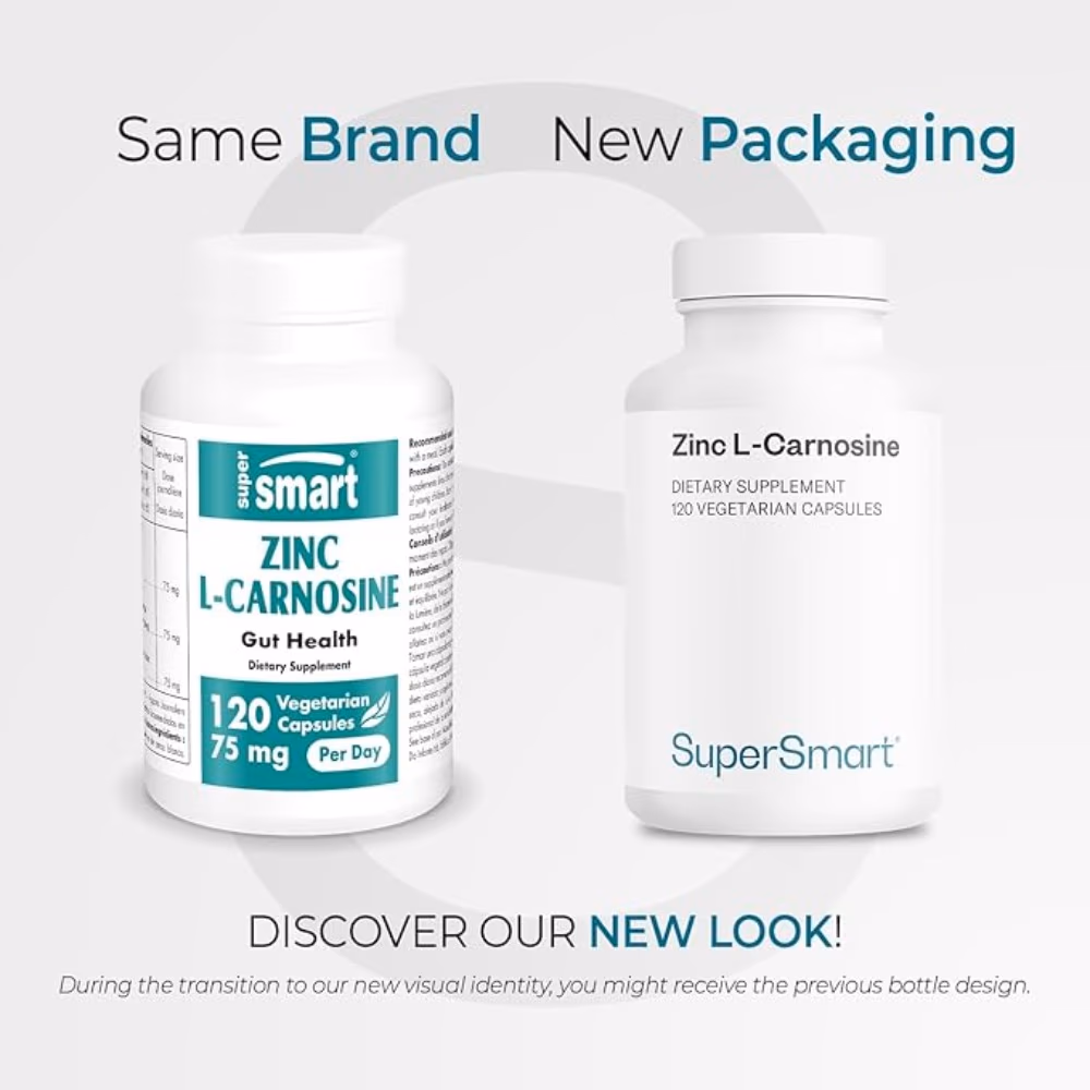 SuperSmart Zinc L Carnosine Dietary Supplement 120 Vegetarian Capsules for Stomach and Digestive Health 2