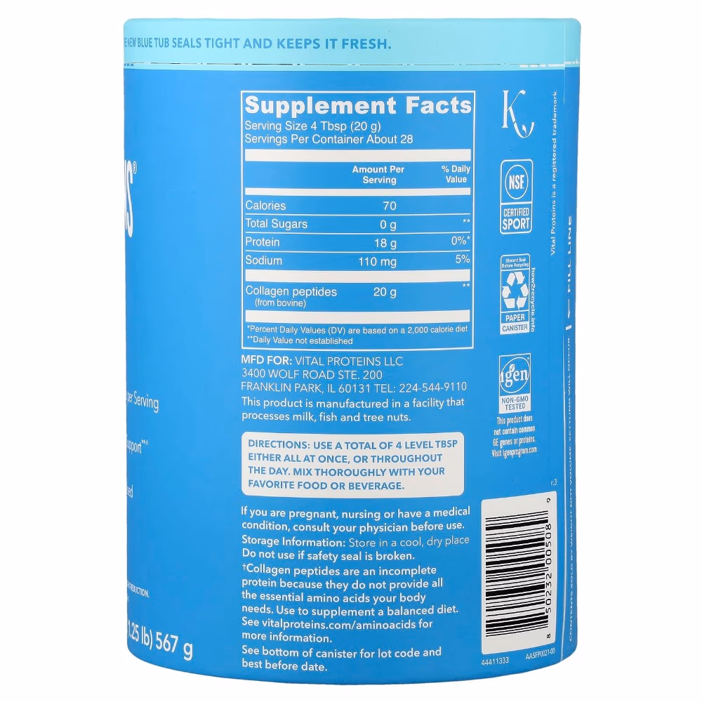 Vital Proteins Unflavoured Collagen Peptides Powder 567gm (Paper Packing) 2