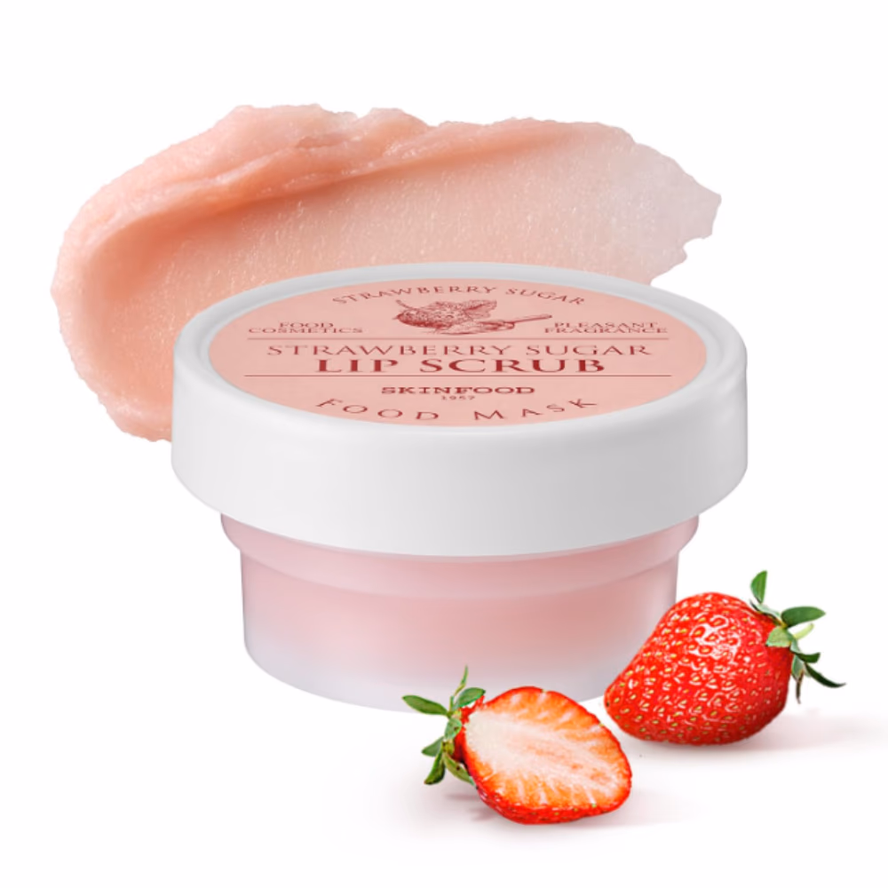 Skinfood Strawberry Sugar Food Mask Lip Scrub 14gm – Exfoliating & Nourishing Lip Treatment | Strawberry Extract & Sugar Crystals
