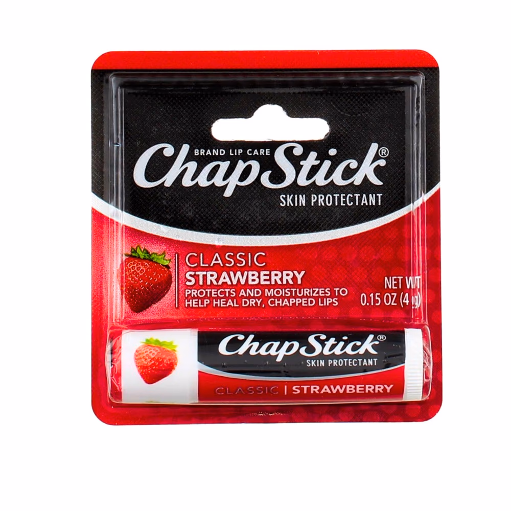 ChapStick Lip Balm Classic Strawberry – Moisturizing Lip Care for Soft & Smooth Lips