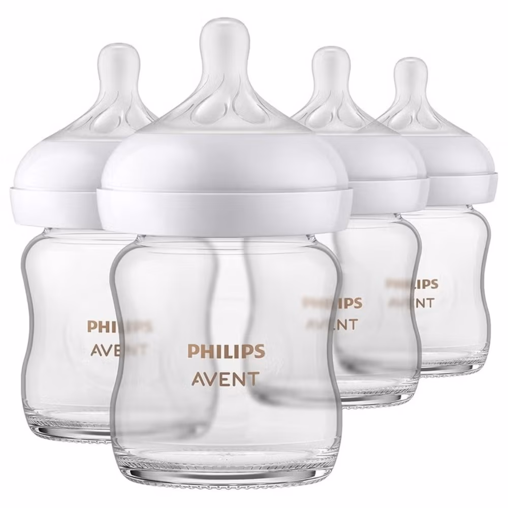Philips Avent SCF 910/04 0M+ Natural Glass Bottle 120ML 4 Pieces 1