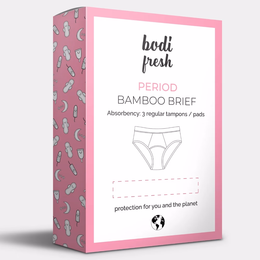 Bodi fresh Bamboo Brief Period Protection Black XL  1