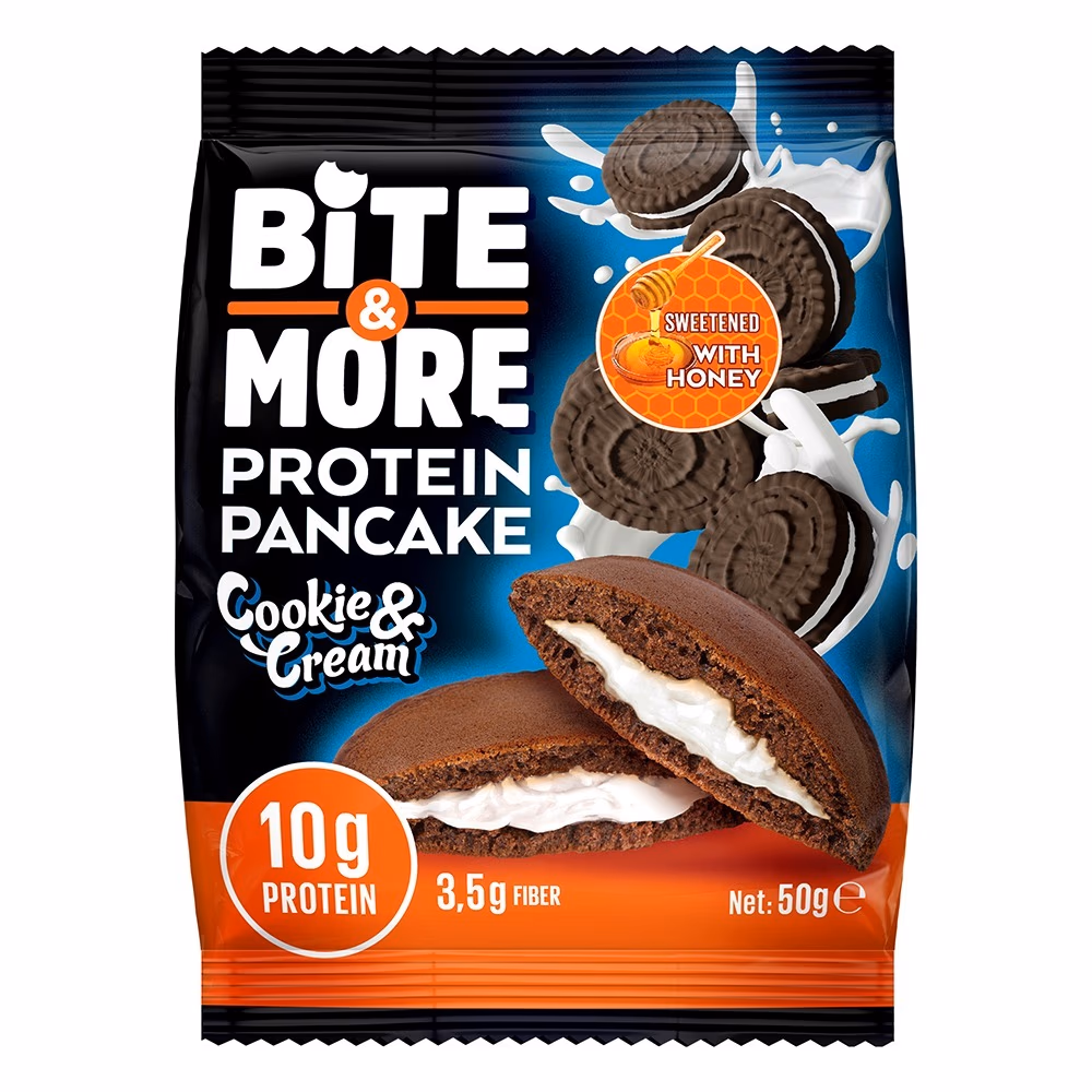 Bite and More Protein Pancake Cookies and Cream 50g 1