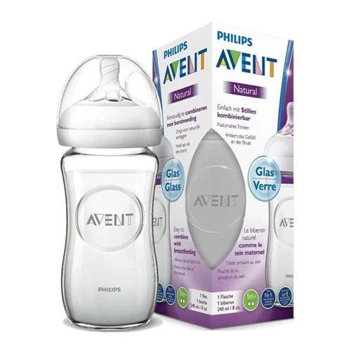 Philips Avent Natural Glass Feeding Bottle 1m+ 240ml SCF 053,17 1