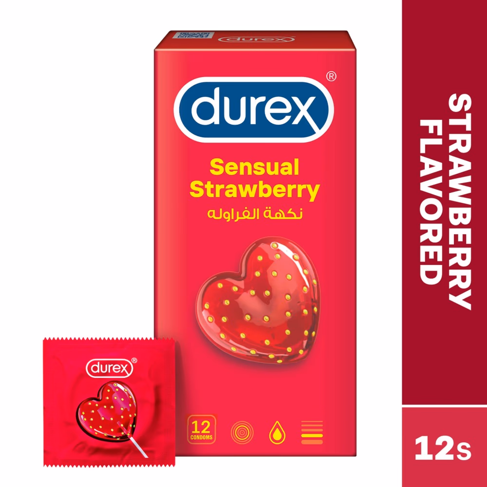 Durex Sensual Strawberry Condoms - Pack of 12
