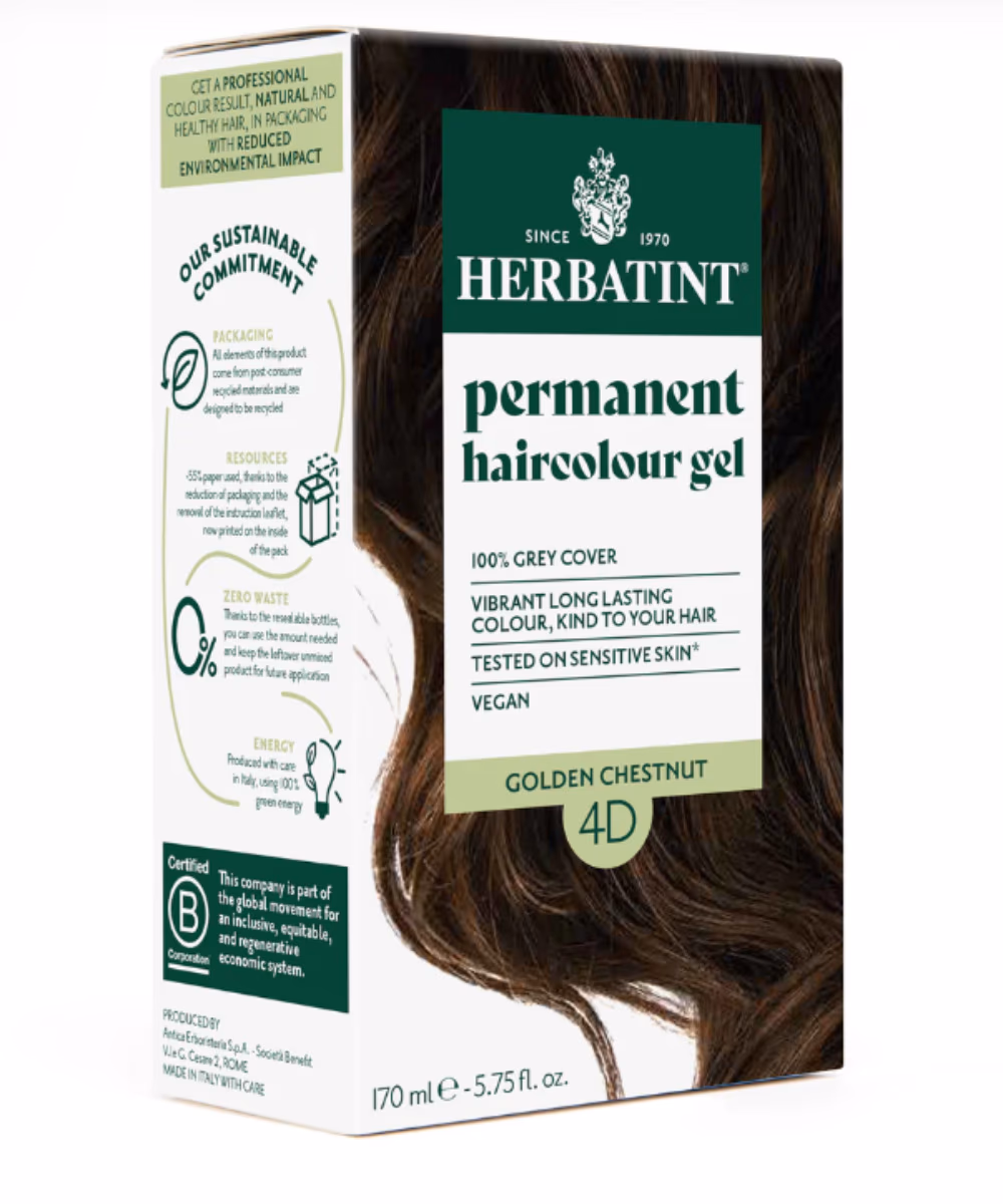 Herbatint Permanent Haircolor Gel – 4D Golden Chestnut