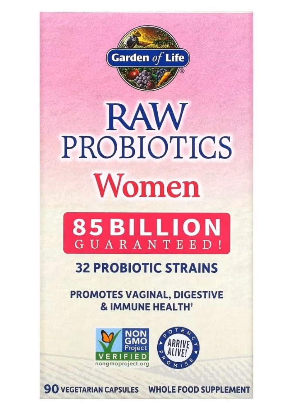 Garden of Life, RAW Probiotics, Women, 85 Billion CFU, 90 Vegetarian Capsules