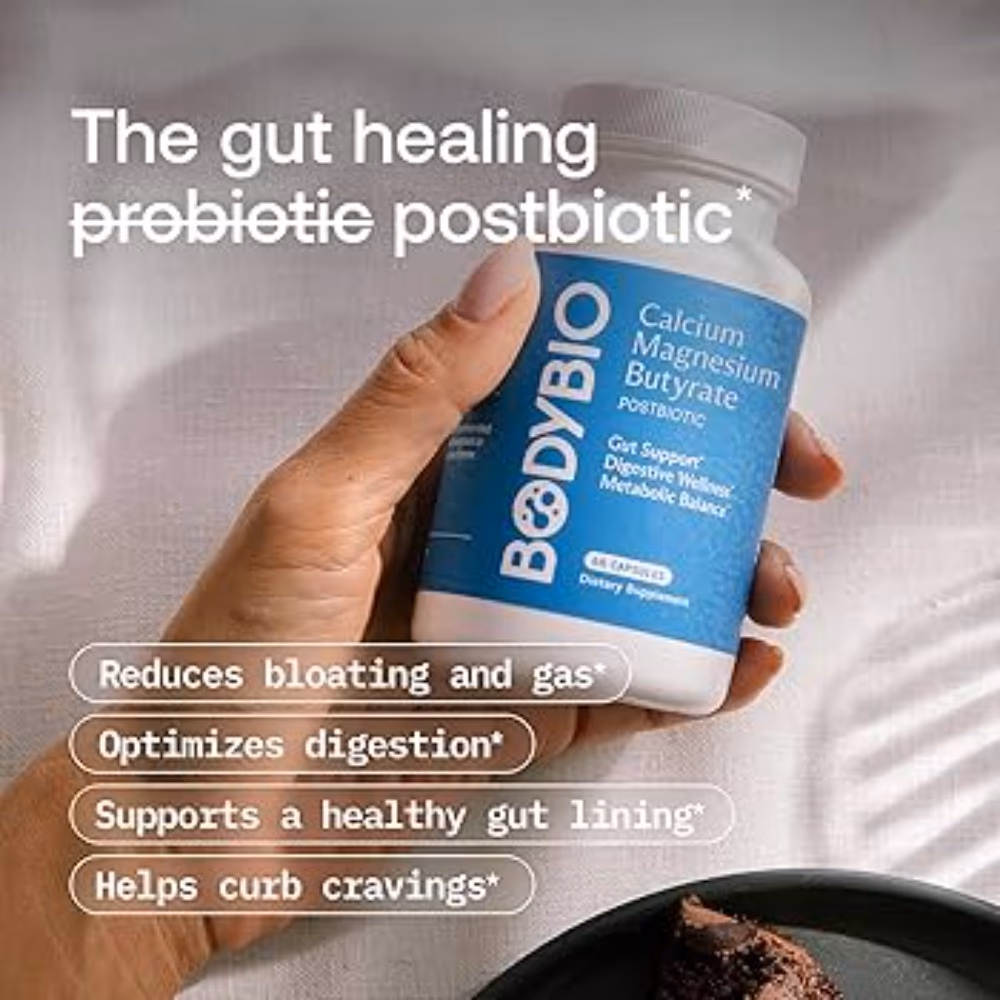 BodyBio Sodium Butyrate Gut Health Supplement with Short Chain Fatty Acid, Non GMO, 100 Capsules 3