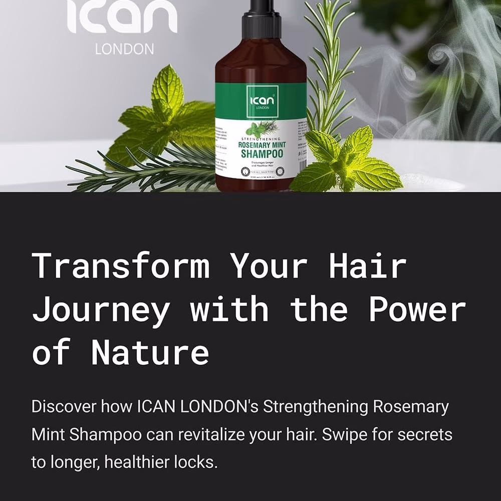 ICAN ROSEMARY MINT STRENGTHENING SHAMPOO 500ML 5