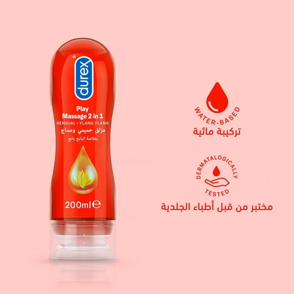 Durex Play Massage 2 in 1 Intimate Lubrication with Sensual Ylang Ylang Gel 200ml 5