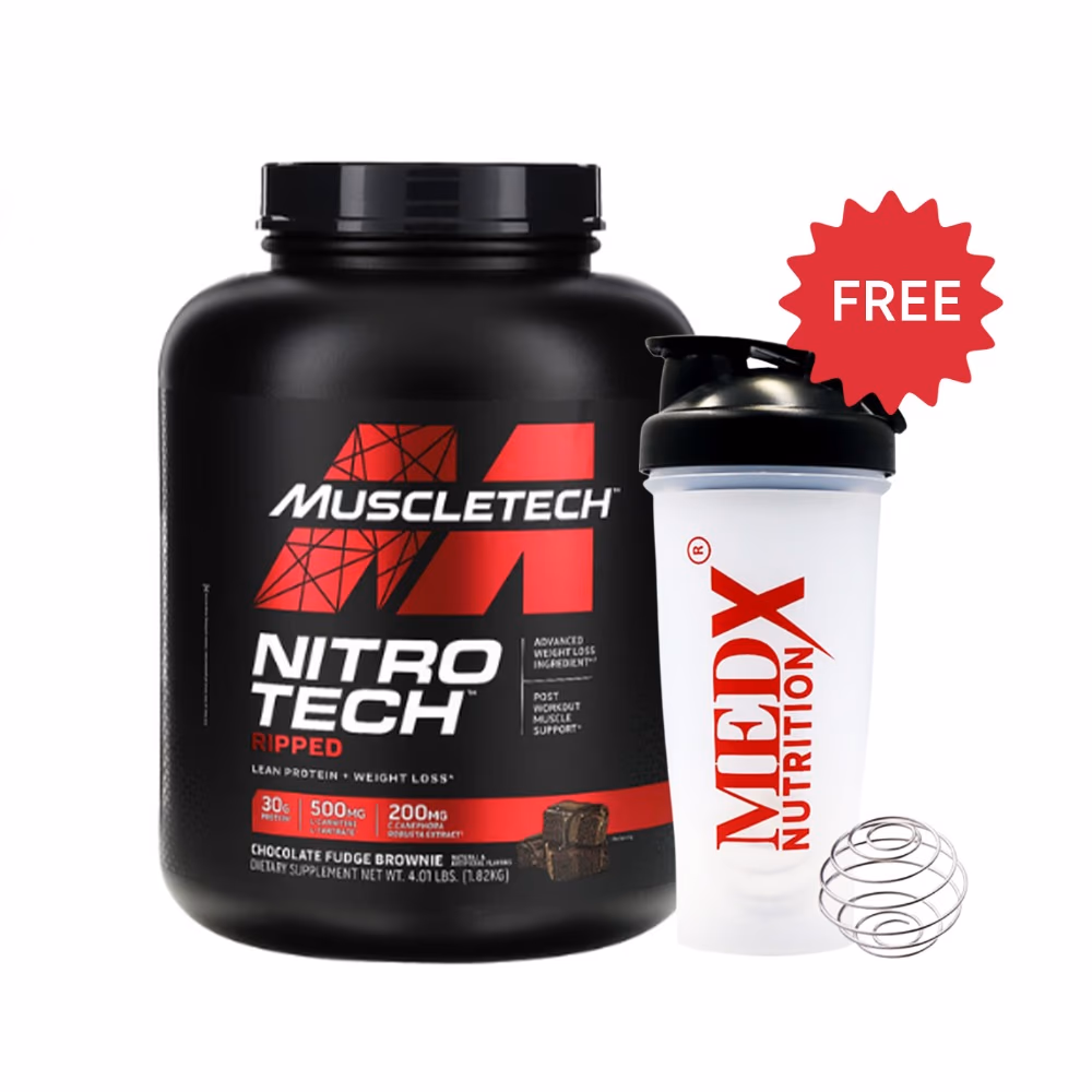 MuscleTech Nitro-Tech Ripped Whey Protein – Chocolate Fudge Brownie(1.82 kg)
