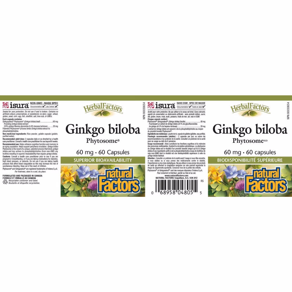 Natural Factors Ginkgo Biloba 60 Mg 60 Capsules 5