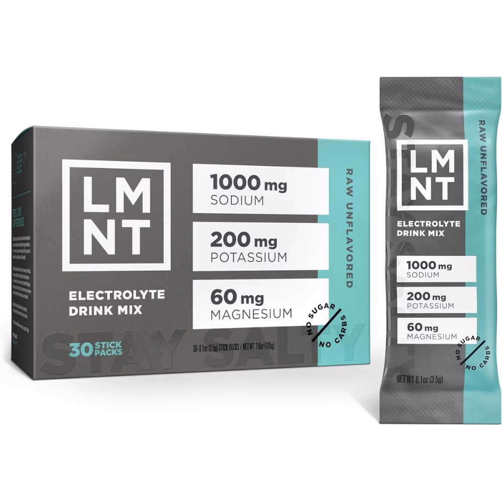 LMNT Electrolyte Drink Mix Raw Unflavoured 30 Sticks