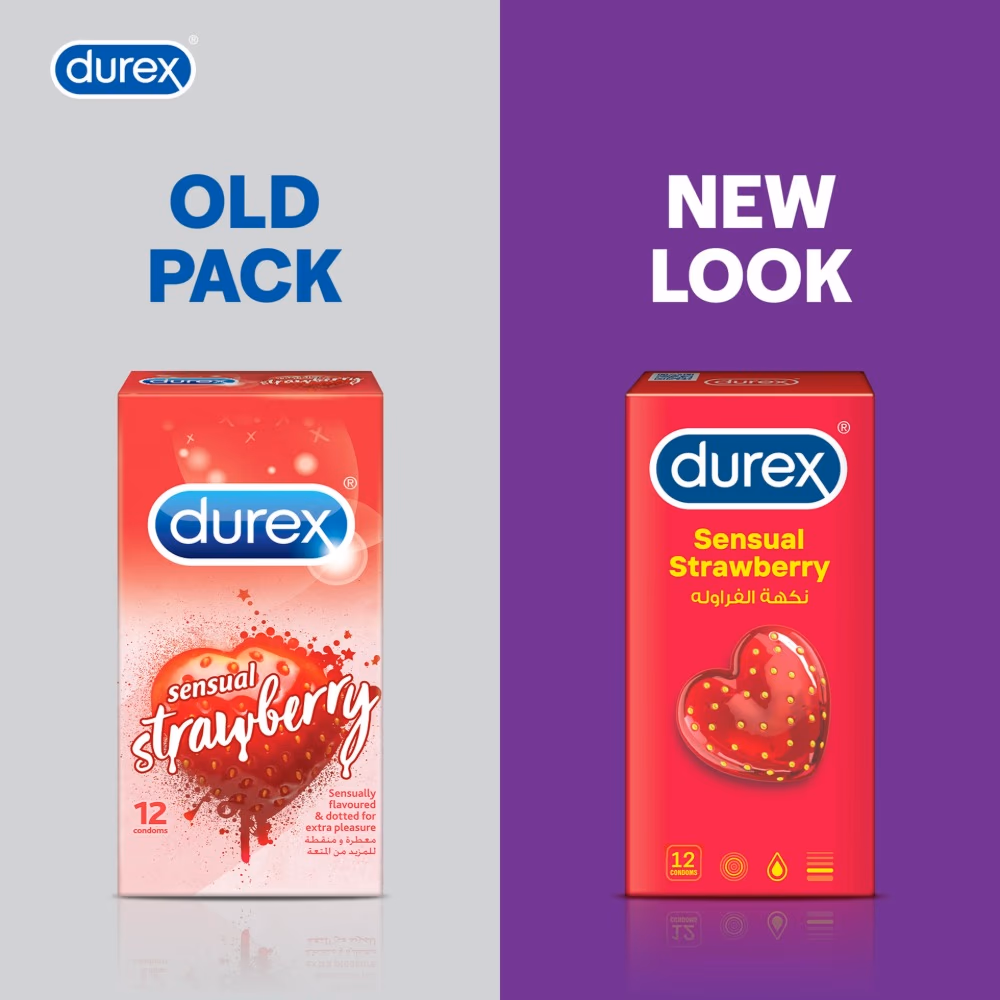 Durex Sensual Strawberry Condoms - Pack of 12 3
