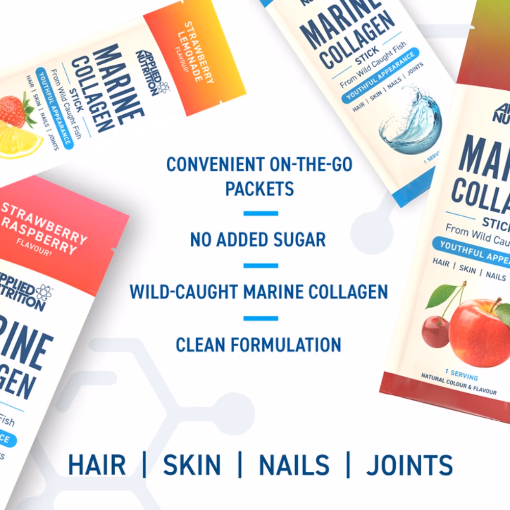Applied Nutrition Liquid Marine Collagen 10 Gels x 30g – Cherry & Apple | 10g Collagen & 10g Protein per Gel | Recovery, Hair, Skin, Nails & Joints 2
