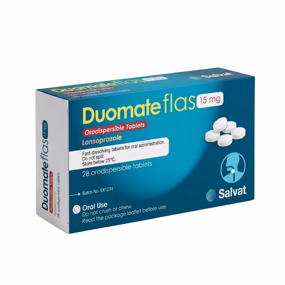 Duomate Flas 15mg Lansoprazole Orodispersible Tablets, 28 Count – Fast-Dissolving Treatment for Acid-Related Conditions 1