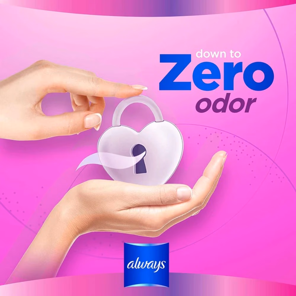 Always Diamond FlexFoam Large Sanitary Pads with Wings 13s 4